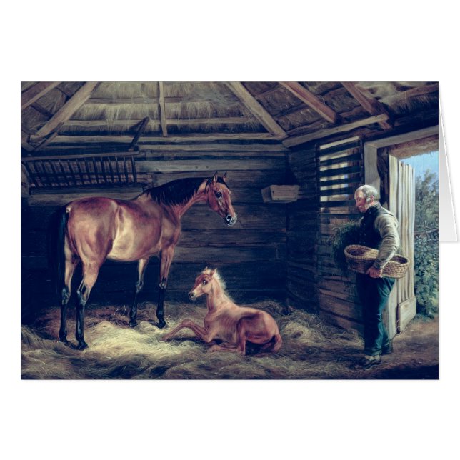 Jument anglaise avec elle poulains, 1833 (Devant horizontal)