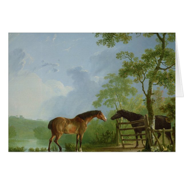 Jument et étalon dans un paysage (Devant horizontal)