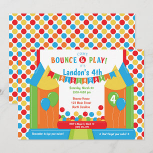 Jump Bounce House Trampoline Invitation d'annivers