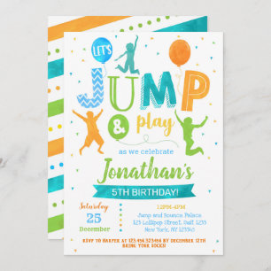 Jump Bounce Trampoline Park Invitation d'anniversa