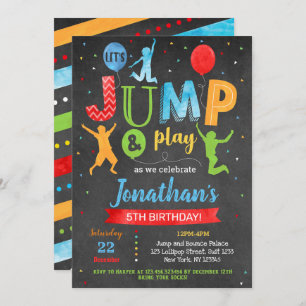 Jump Bounce Trampoline Park Invitations d'annivers