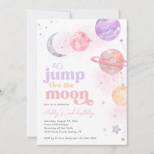 Jump DEUX Lune Invitation Anniversaire