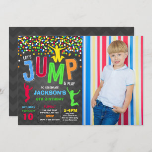 Jump Invitation à l'anniversaire Trampoline Party