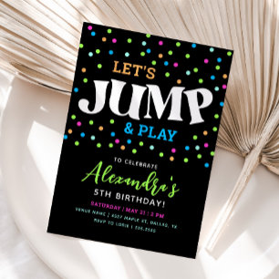 Jump Neon Trampoline Invitation d'anniversaire