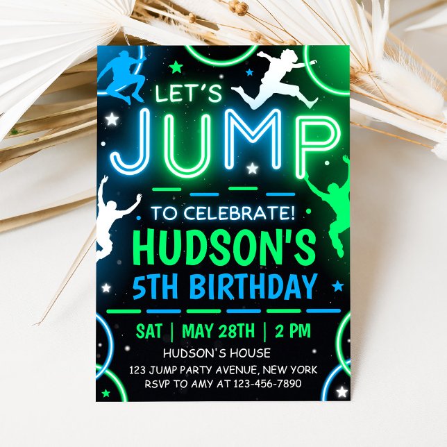 Jump Party Invitation Trampoline Birthday (Créateur téléchargé)