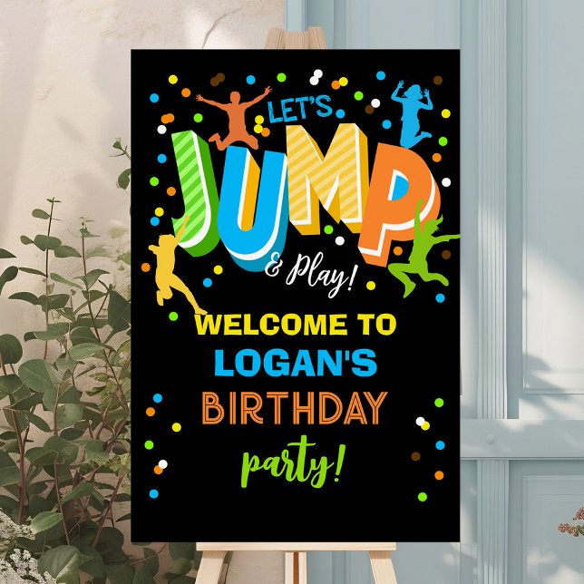Jump Trampoline Affiche de bienvenue d'anniversair (Créateur téléchargé)