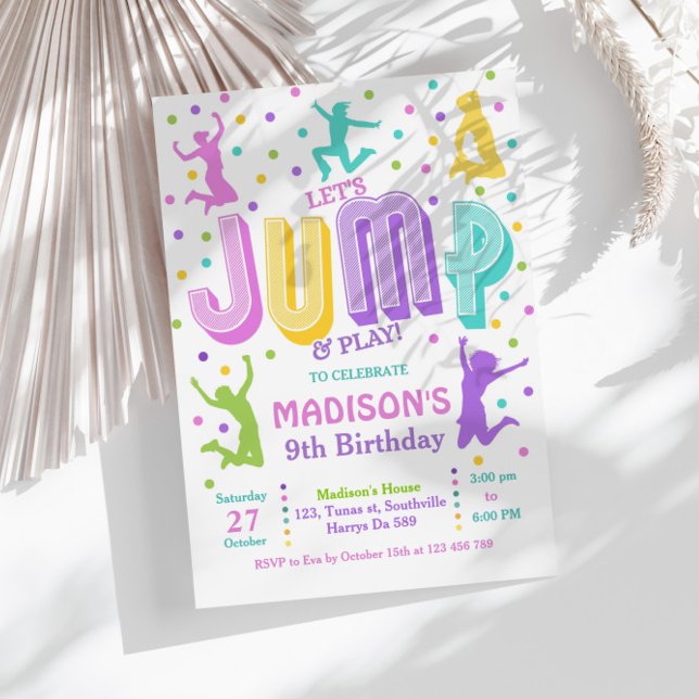Jump Trampoline Park Anniversaire Fête Invitation (Créateur téléchargé)