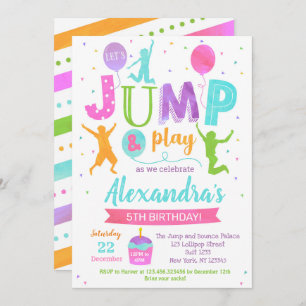 Jump Trampoline Park Anniversaire Invitations Fill