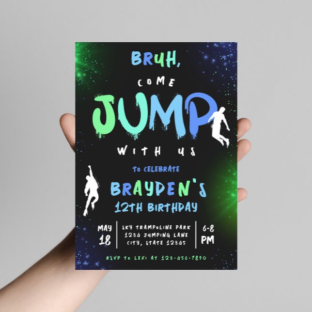 Jump Trampoline Park Graffiti Invitation d'anniver (Créateur téléchargé)