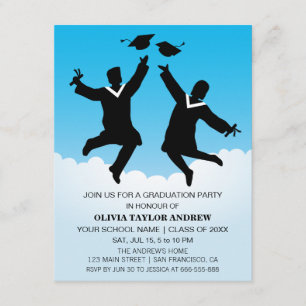 Jumping Graduates Graduate Party Invitation
