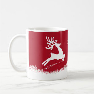 Jumping Reindeer nom personnalisé tasses