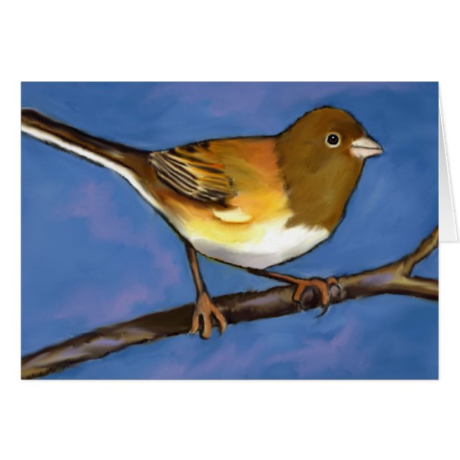 Junco : Oiseau : Art de faune : Peinture (Devant Horizontal)