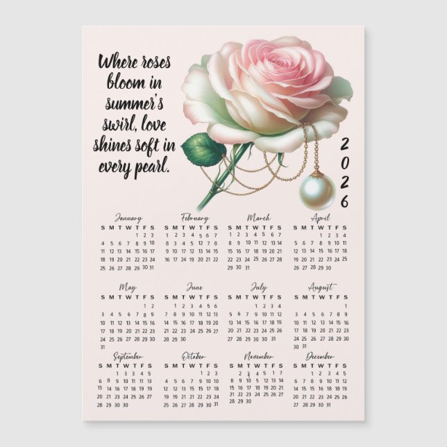 June Birth Flower & Stone Calendar (Devant)