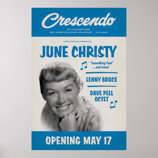 June Christy - Dave Pell Octet - affiche jazz - À (Devant)
