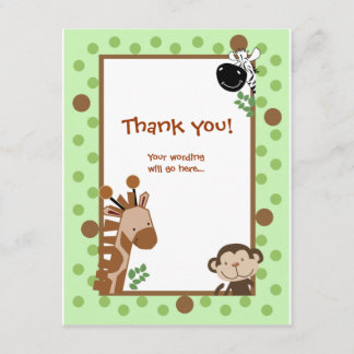 Jungle Adventure Green Baby shower Merci notes