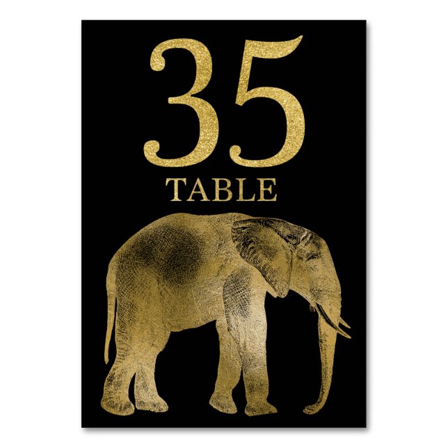Jungle Africa Animal Elephant Numéro de table Cart (Par défaut)
