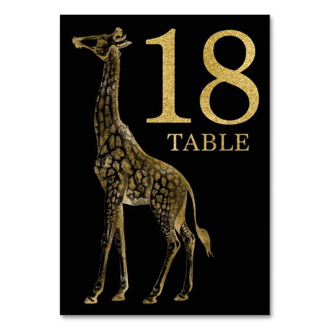 Jungle Africain Giraffe Numéro de table Carte 18 (Par défaut)