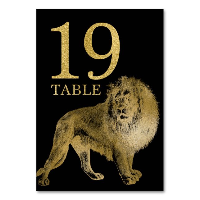 Jungle African Animal Lion Numéro de table Carte 1 (Par défaut)