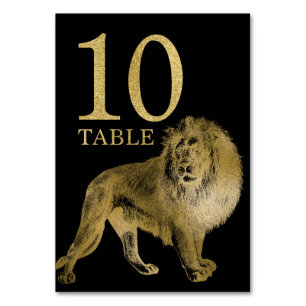 Jungle African Animal Lion Numéro de table Carte 1