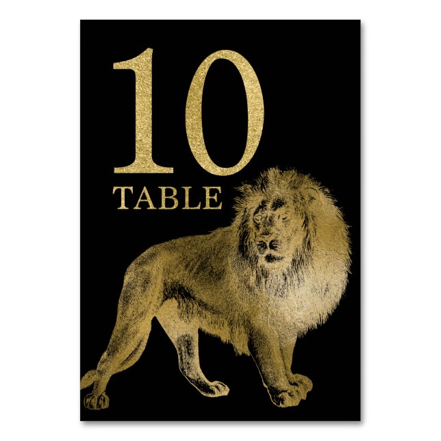 Jungle African Animal Lion Numéro de table Carte 1 (Par défaut)