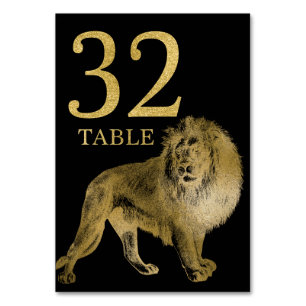 Jungle African Animal Lion Numéro de table Carte 3