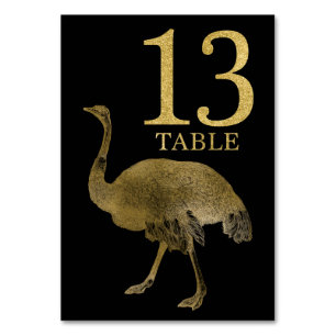 Jungle African Animal Ostrich Table Numéro Carte 1