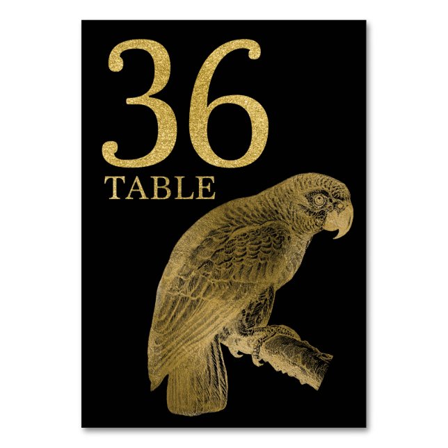 Jungle African Animal Parrot Numéro de table Carte (Par défaut)