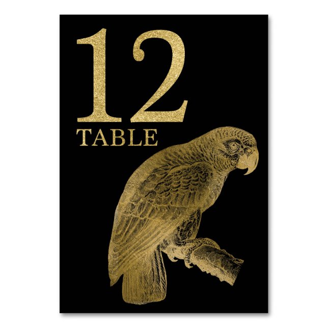 Jungle African Animal Parrot Numéro de table Carte (Par défaut)