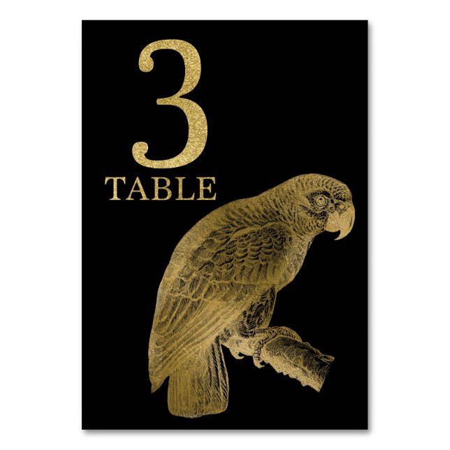 Jungle African Animal Parrot Numéro de table Carte (Par défaut)