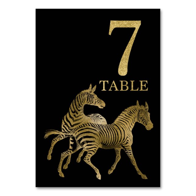 Jungle African Animal Zebra Numéro de table Carte  (Par défaut)
