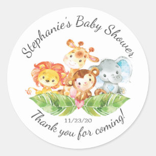 Jungle Animal Boys Baby shower Favoriser Sticker
