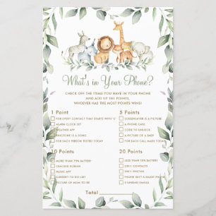 Jungle Animal Green What's In Your Phone Game