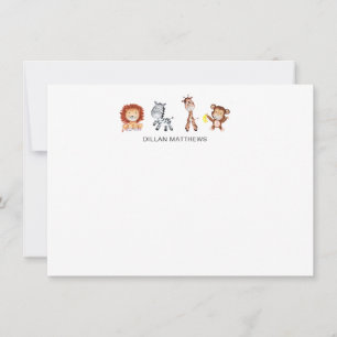 Jungle Animaux Cartes de notes pour enfants