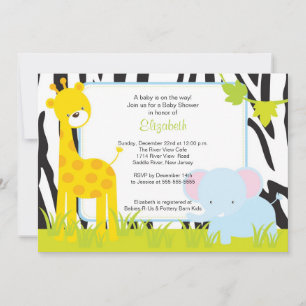Jungle Animaux Safari Baby shower Invitation