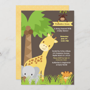 Jungle Animaux Safari Baby shower Invitation