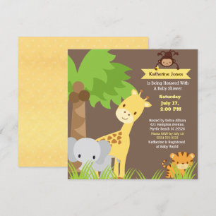 Jungle Animaux Safari Baby shower Invitation