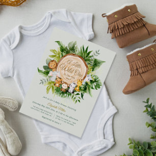 jungle animaux sauvages un baby shower invitation
