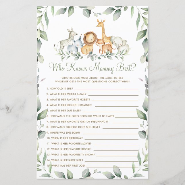 Jungle Animaux Végétation Qui Connaît Maman Meille (Devant)