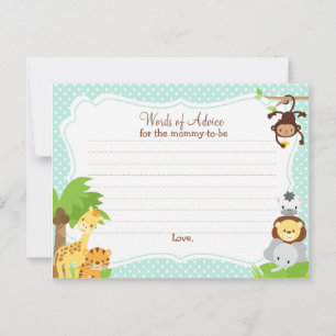 Jungle Baby shower Carte conseil pour la maman d'ê