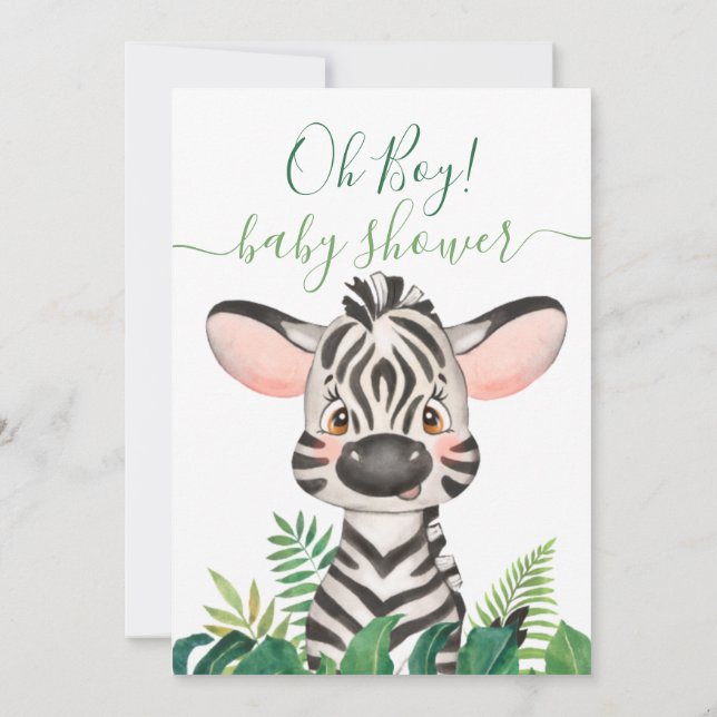 Jungle Baby shower Zebra Invitation (Dos)