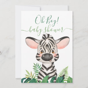 Jungle Baby shower Zebra Invitation