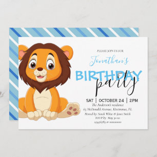 Jungle Birthday Boy LION Invitation