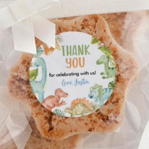 Jungle Dinosaur Boy Étiquette Baby shower d'annive