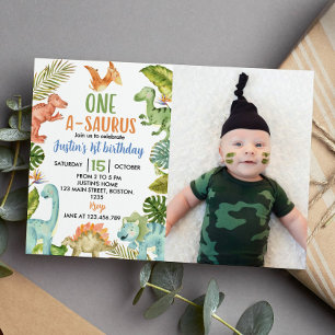 Jungle Dinosaures 1er Invitation anniversaire
