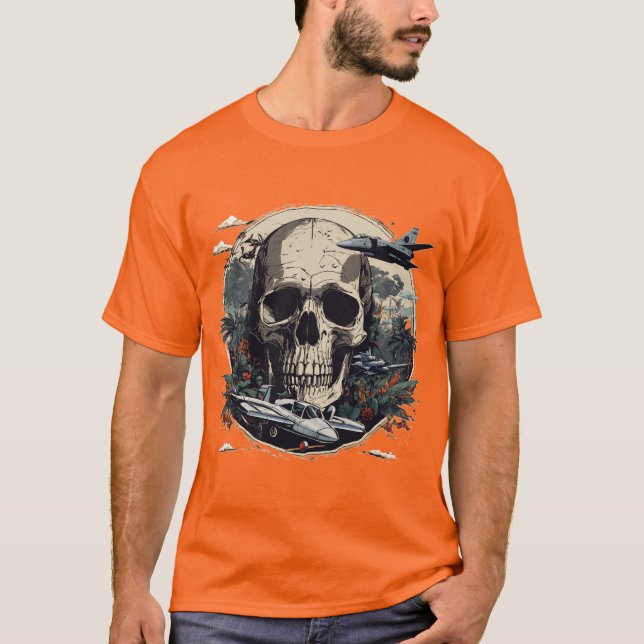 Jungle Fury : Crâne, fumée et T-shirt avion de cha (Devant)