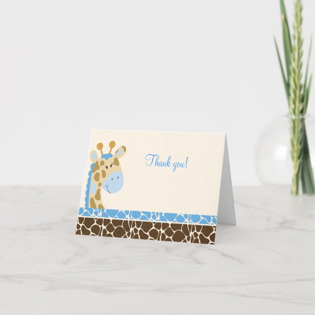 Jungle Giraffe (Bleu) Folle Merci notes (Devant)