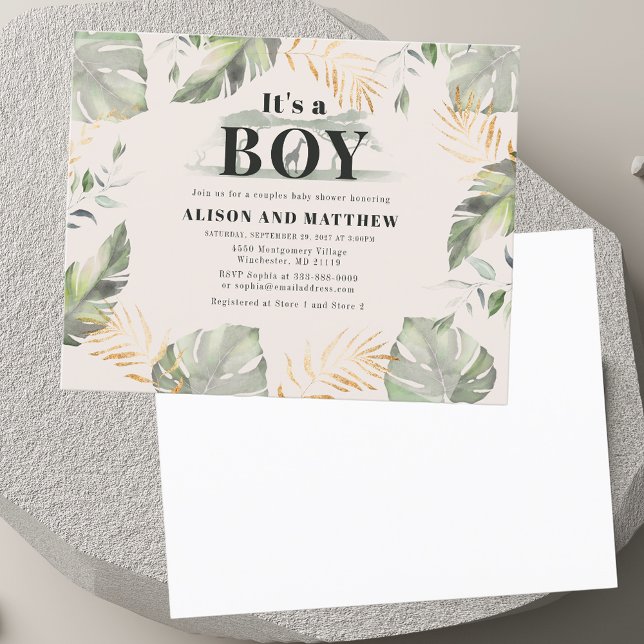 Jungle Giraffe Boy Baby shower Invitation (Jungle Giraffe Boy Baby Shower Invitation)