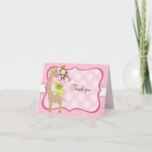 Jungle Girl Animaux Merci Cartes de notes