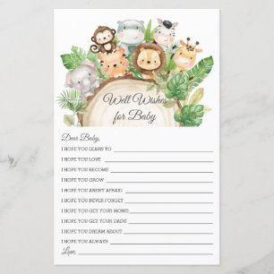 Jungle Greenery Wives for Baby shower Card