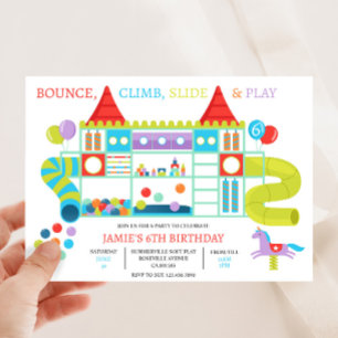Jungle Gym Indoor Anniversaire Fête Invitation